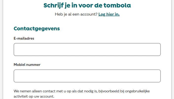 tombola casino registratie